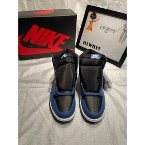 Nike Air Jordan 1 Retro OG High Dark Marina Royal Blue Size 9, 555088-404